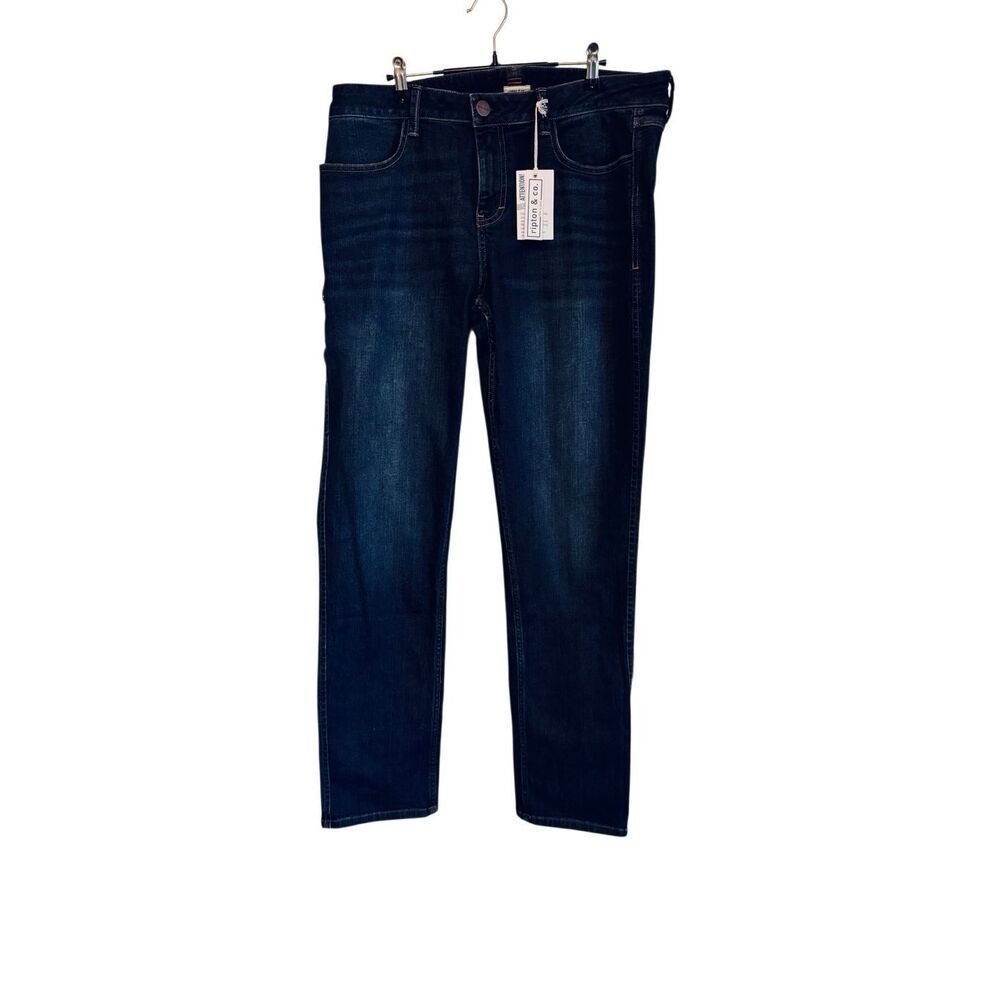 Ripton & Co Classic Jeans Indigo Mens 34W 32L Stretch Denim Dark Wash NWT